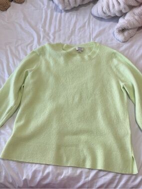 J. Crew Lightweight Crewneck Sweater in Pale Lime